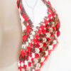 Gilet mandala boho hippie rosso marrone bianco - immagine 5