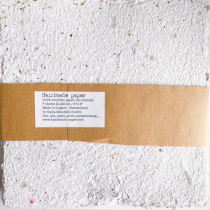 21x21cm 7x carta ecologica riciclata bianca con glitter oro