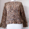 Maglione topdown marrone bianco lurex