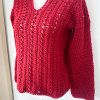 Maglione verticale rosso