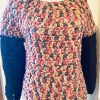Maglione topdown rosso nero mix