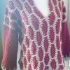 Maglione verticale rosso scuro crema - immagine 3