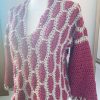 Maglione verticale rosso scuro crema - immagine 7