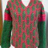 Maglione verticale rosso verde