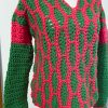 Maglione verticale rosso verde - immagine 4