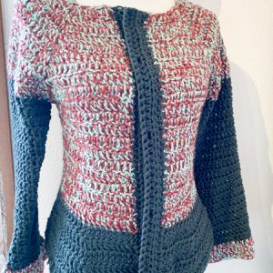 Cardigan grigio rosso mix