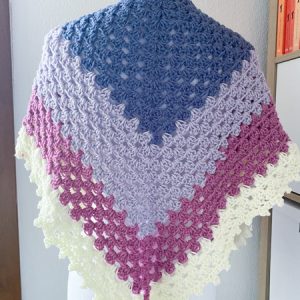 Scialle uso sciarpa viola fucsia bianco