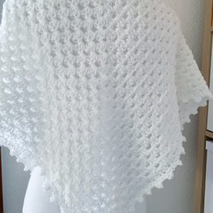 Scialle uso sciarpa bianco lurex