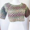 Mini top fashion verde marrone lurex