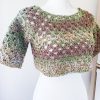 Mini top fashion verde marrone lurex - immagine 2