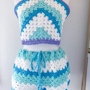 completo top+pants turchese azzurro mix