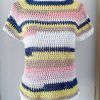 Shirt in cotone bianco blu mix