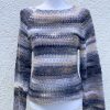 Maglione topdown grigio bianco mix
