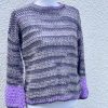 Maglione minimal lilla grigio mix - immagine 2