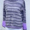 Maglione minimal lilla grigio mix - immagine 3