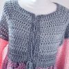 Cardigan rosa grigio modello palloncino - immagine 3