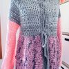 Cardigan rosa grigio modello palloncino - immagine 4