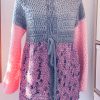 Cardigan rosa grigio modello palloncino - immagine 6