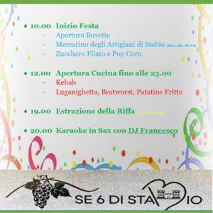 17 maggio Festa associazione Se Sei Di Stabio
