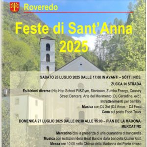 27 luglio Feste di Sant’Anna Roveredo