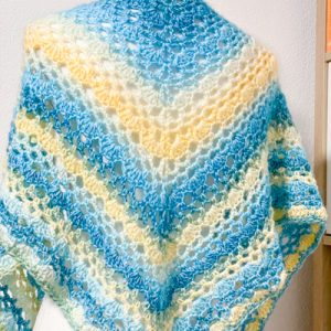 Scialle uso sciarpa giallo azzurro