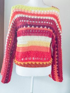 Maglione oversize rosso mix