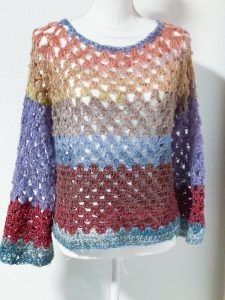 Maglione topdown viola mix