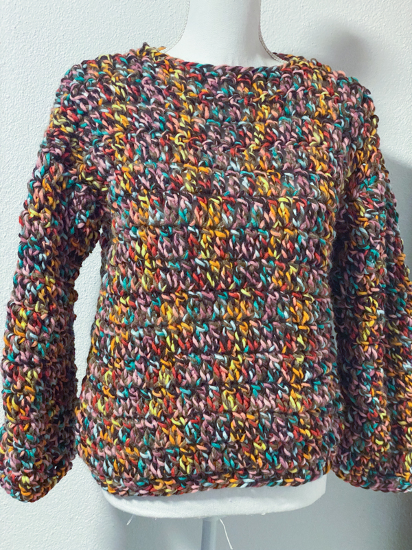 Maglione linea orizzontale marrone mix