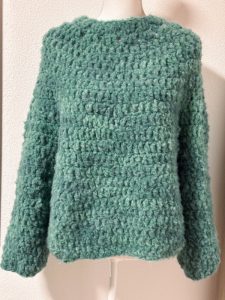 Maglione topdown verde lana