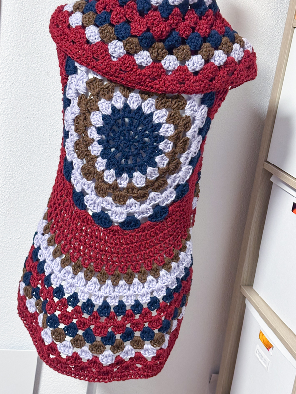 Gilet mandala boho hippie rosso blu marrone