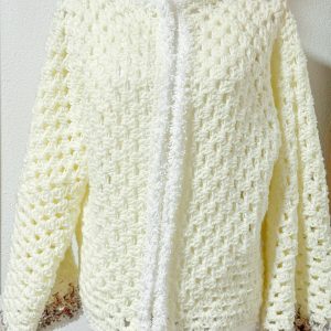 Cardigan esagonale granny all'uncinetto panna III