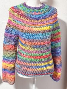 Maglione topdown arcobaleno lana