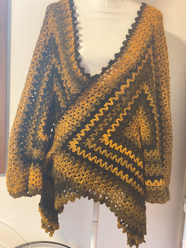 Cardigan grigio ocra nero