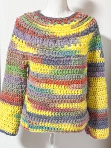 Maglione topdown giallo mix lana