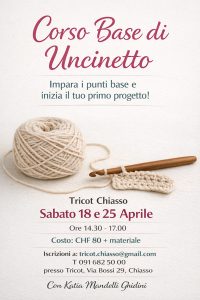 Corso base uncinetto Tricot Chiasso