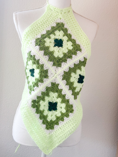 Top uncinetto verde granny